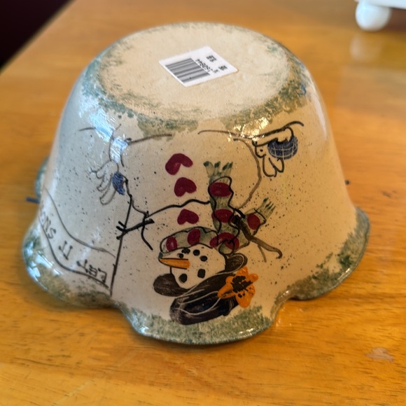“Let it Snow” Snowman Bowl with Handle. New with tag - Picture 5 of 13